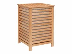 Cesta para la ropa 45x45x65 cm Madera maciza de nogal^ Outlet