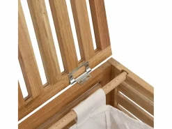 Cesta para la ropa 45x45x65 cm Madera maciza de nogal^ Outlet