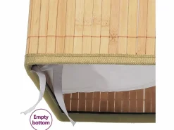 Cesta para ropa con 2 secciones de bambú 100 L^ Hot