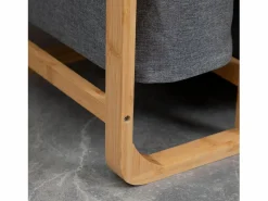 Cesto De Ropa|Cesta para ropa con plataforma, 3 bolsas extraíbles, bambú y poliéster, gris+natural (50x32x69,7 cm)