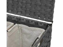 Cesto De Ropa|Cesta para ropa con ruedas 66x35x60 cm resina tejida