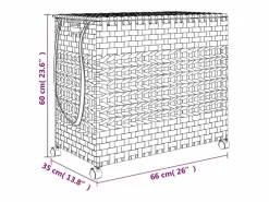 Cesto De Ropa|Cesta para ropa con ruedas 66x35x60 cm resina tejida