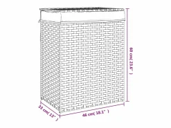 Cesto De Ropa|Cesta para ropa con tapa de resina tejida marrón oscuro