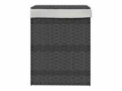 Cesta para ropa con tapa 46x33x60 cm resina tejida^ New