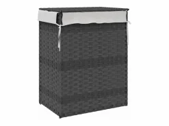 Cesta para ropa con tapa 46x33x60 cm resina tejida^ New