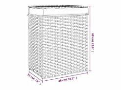 Cesta para ropa con tapa 46x33x60 cm resina tejida^ New