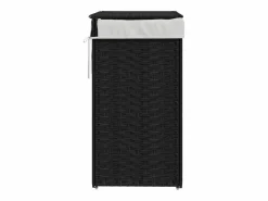 Cesto De Ropa|Cesta para ropa con tapa negra 46x33x60 cm resina tejida