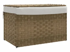 Cesto De Ropa|Cesta para ropa con tapa 55,5x35x34 cm resina tejida
