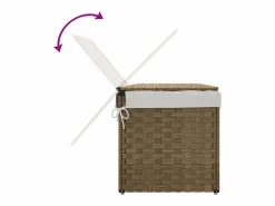 Cesto De Ropa|Cesta para ropa con tapa 55,5x35x34 cm resina tejida