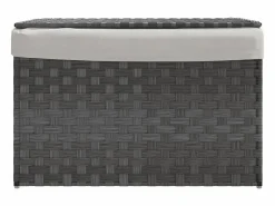 Cesta para ropa con tapa 55,5x35x34 cm resina tejida Gris Hot