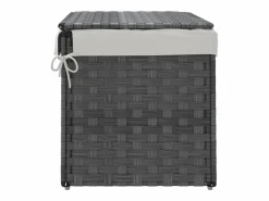 Cesta para ropa con tapa 55,5x35x34 cm resina tejida Gris Hot