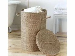 Cesta para ropa de junco de mar natural^Calicosy Discount