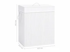 Cesto De Ropa|Cesta para ropa de una sola sección de bambú 83 L