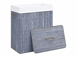 Cesta para ropa de una sola sección de bambú 83 L Gris Sale