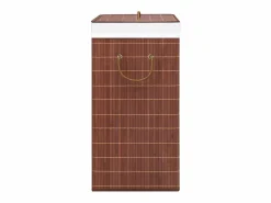 Cesta para ropa sucia con 2 compartimentos, bambú marrón, 72 L^ Hot