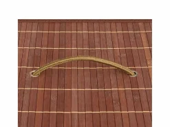 Cesta para ropa sucia con 2 compartimentos, bambú marrón, 72 L^ Hot