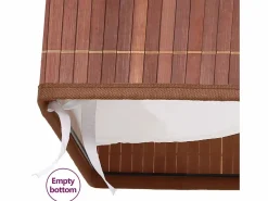 Cesta para ropa sucia con 2 compartimentos, bambú marrón, 72 L^ Hot