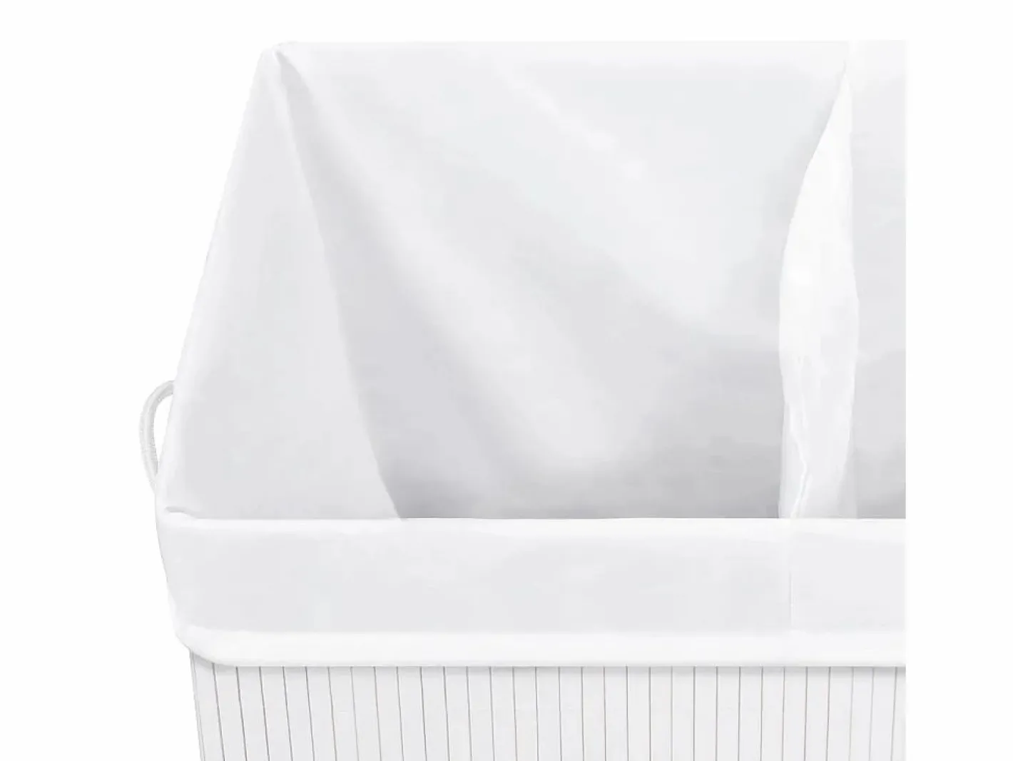 Cesta para ropa sucia de 2 secciones de bambú de 100 L Blanco Online