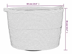Cesto De Ropa|Cesta para ropa sucia gris y blanca Ø60x36 cm algodón