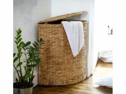 Calicosy Cesto de ropa de esquina de jacinto de agua - A 66 cm Beige Online