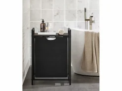 Cesto para la ropa Valora de 65 l, color marrón rústico y negro | un compartimento^ Discount