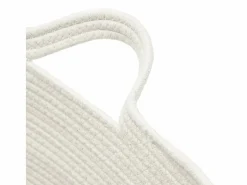 Cesto De Ropa|Cesto para ropa beige y blanco Ø60x36 cm algodón