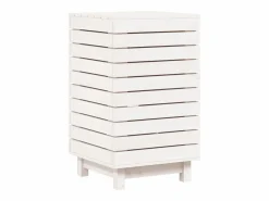 Cesto para ropa 44x44x76 cm madera maciza de pino Blanco Sale
