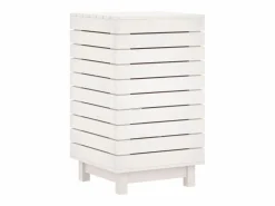 Cesto para ropa 44x44x76 cm madera maciza de pino Blanco Sale