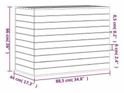 Cesto para ropa 88,5x44x66 cm madera maciza de pino^ Outlet