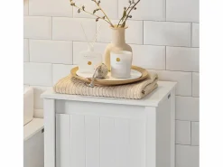 Cesto para Ropa Sucia Armario Multifuncional de Baño con 1 Cesto 45 x 35 x 85,5 cm BZR100-W ES^Sobuy Clearance