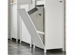 Cesto para Ropa Sucia Armario Multifuncional de Baño con 1 Cesto 45 x 35 x 85,5 cm BZR100-W ES^Sobuy Clearance