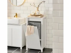 Cesto para Ropa Sucia Armario Multifuncional de Baño con 1 Cesto 45 x 35 x 85,5 cm BZR100-W ES^Sobuy Clearance