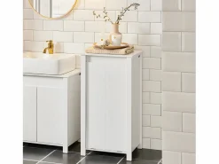 Cesto para Ropa Sucia Armario Multifuncional de Baño con 1 Cesto 45 x 35 x 85,5 cm BZR100-W ES^Sobuy Clearance