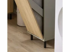 Cesto para Ropa Sucia con 1 Cest y Madera BZR132-NG^Sobuy Clearance