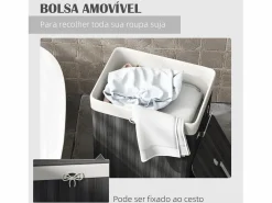 Cesto para ropa sucia Kunzita plegable con asas 60x40x30 cm^Homcom Outlet
