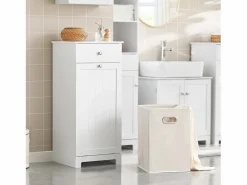 Sobuy Estantería Sobre Inodoro|Cesto para Ropa Sucia,Amario para Baño,40x38x90 cm BZR21-W ES