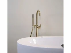 Essebagno Charme II columna de suelo mecánica para bañera isla oro cepillado Dorado Best