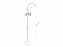 Essebagno Charme II columna de suelo mecánica para bañera isla oro cepillado Dorado Best