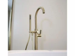 Essebagno Charme II columna de suelo mecánica para bañera isla oro cepillado Dorado Best