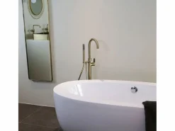 Essebagno Charme II columna de suelo mecánica para bañera isla oro cepillado Dorado Best