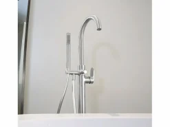 Charme II columna de suelo mecánica para bañera isla Acabado inox^Essebagno Clearance