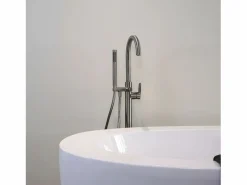 Essebagno Grifo|Charme II columna de suelo mecánica para bañera isla gris metálico