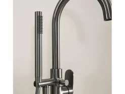 Essebagno Grifo|Charme II columna de suelo mecánica para bañera isla gris metálico
