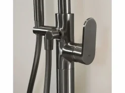 Essebagno Grifo|Charme II columna de suelo mecánica para bañera isla gris metálico