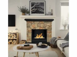 Chimenea|Chimenea|Chimenea de bioetanol Biochimenea de suelo Belluno efecto piedra artificial L105xD38xH100