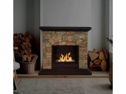 Chimenea|Chimenea|Chimenea de bioetanol Biochimenea de suelo Belluno efecto piedra artificial L105xD38xH100