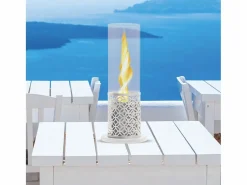 Chimenea de bioetanol blanca TOLOSA, biochimenea de sobremesa, D20 x H49,5, para interior y exterior Blanco Online