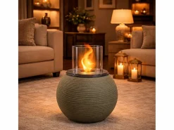 Chimenea de bioetanol, brasero de jardín, de pie, para uso interior y exterior, BOTTICELLI Salvia, d.40 x h.54^ Best