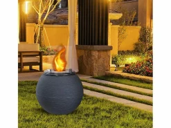 Chimenea|Chimenea|Chimenea de bioetanol, brasero de jardín, de pie, para uso interior y exterior, hierro fundido BOTTICELLI, gris, 40 x 54 cm.