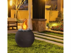 Chimenea de bioetanol, brasero de jardín, de pie, para uso interior y exterior, BOTTICELLI Terra Marrone, d.40 x h.54 Marru00f3n chocolate Hot
